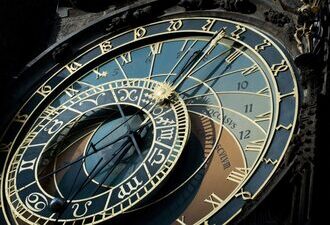 The famous astronomical clock of the old Prague's town hall with the signs of zodiac.