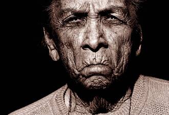 Portrait of 97 Year Old Native American woman